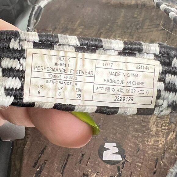 Merrell Black and White Around Town Sunvue Woven Sandal - Picture 6 of 6